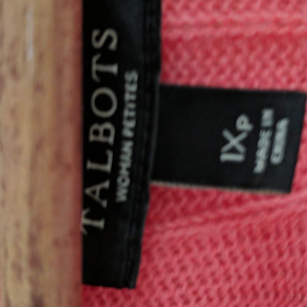 Lambswool blend Talbots cable knit sweater, size 1XP - Picture 3 of 4